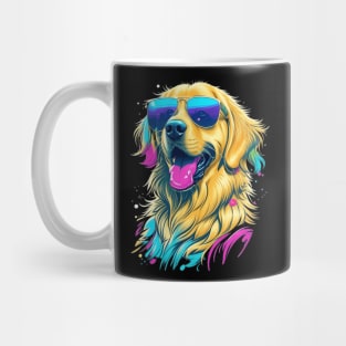 Cool Golden Retriever Dog with Sunglasses Mug